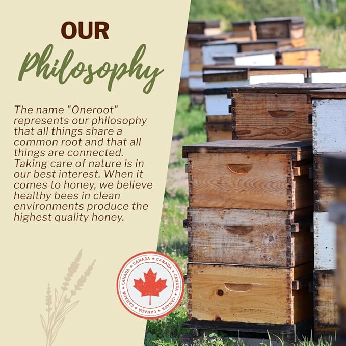 OneRoot Raw Buckwheat Honey - Unheated, Unfiltered and Unprocessed Natural Dark Honey, Rich in Antioxidants Pure Buckwheat (6.6 lbs)