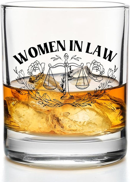 Lawyer Gifts for Women Whiskey Glasses 10 oz, Cool Gifts for Attorneys Lawyers, Women in Law Old Fashioned Rocks Glasses for Drinking Scotch Bourbon Cocktail Liquor Vodka