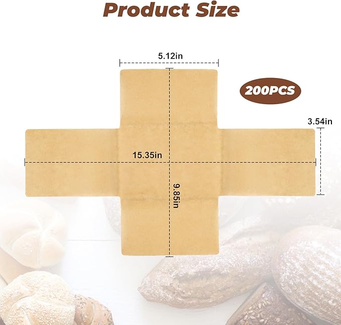 200 Pcs Loaf Pan Liners for Baking Bread 9x5 Parchment Paper, Non-stick Loaf Pan Liners