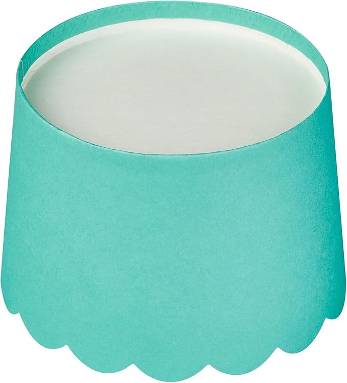 Panificio 10 Ounce Cupcake Wrappers, 200 Scalloped Baking Cups - Oven-Ready, Greaseproof, Turquoise Paper Cupcake Liners, Disposable, For Birthdays, Baby Showers, Or Weddings - Restaurantware