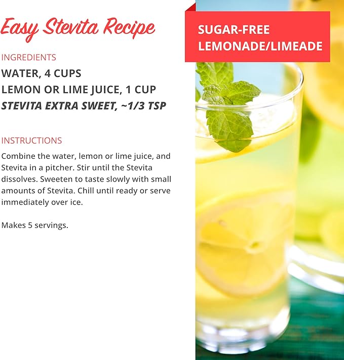 Stevita Organic Stevia Extra Sweet - 0.7 oz Powder - All-Natural, No Calorie Sweetener - USDA Organic, Non-GMO, Vegan, Kosher, Keto, Paleo, Gluten Free - 2000 Servings