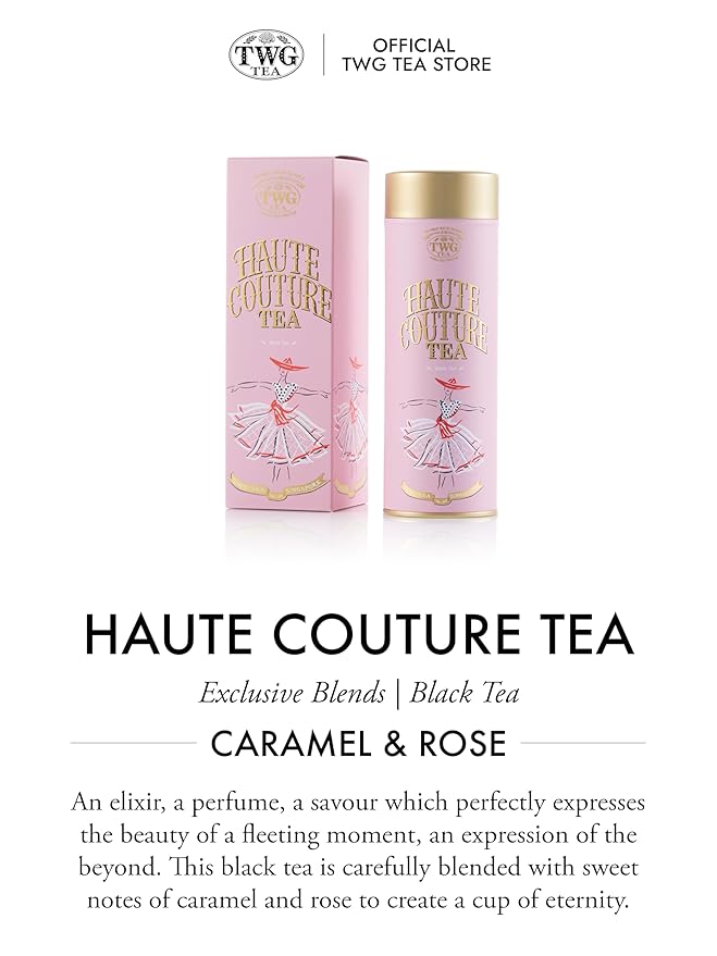 TWG Tea | Haute Couture Tea | Black Tea | Caramel & Rose | Haute Couture Tin, 100g | Gift Set