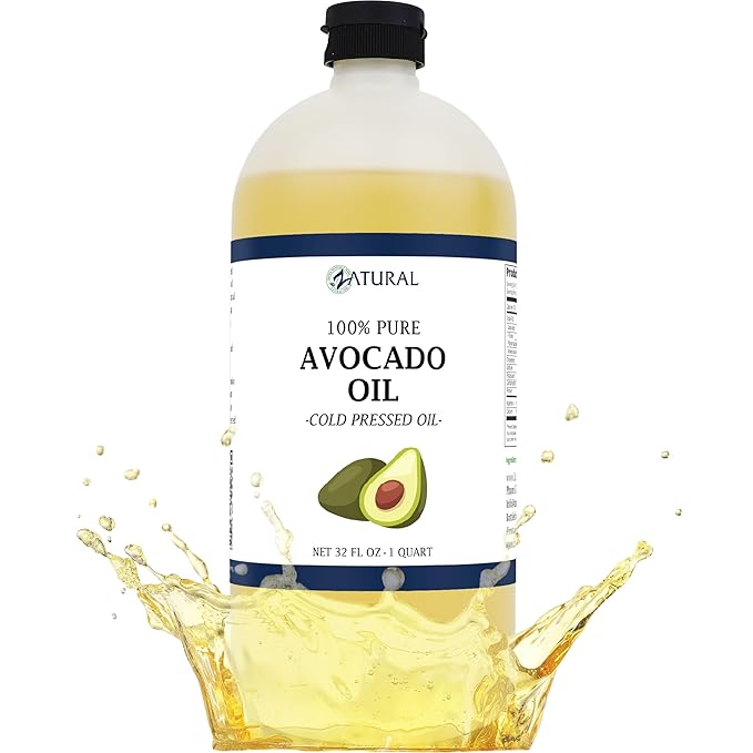 Zatural 100% Avocado Oil Pure Natural without Additives, Clean, Cold Pressed, Non-GMO, Vegan: For Cooking, Frying, Baking and for Sauces, Dressings, Marinades, Salads (32 Ounce)