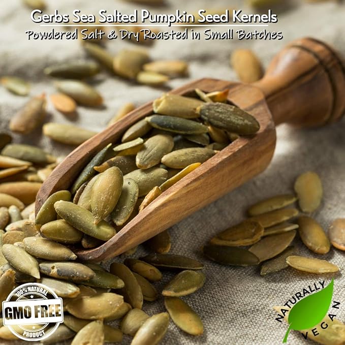 GERBS Sea Salted Pumpkin Seed Kernels 4 LBS|Top 14 Allergy Free Food |Use in salads, yogurt, baking, oatmeal, trail mix|Grown in Canada, packed in US