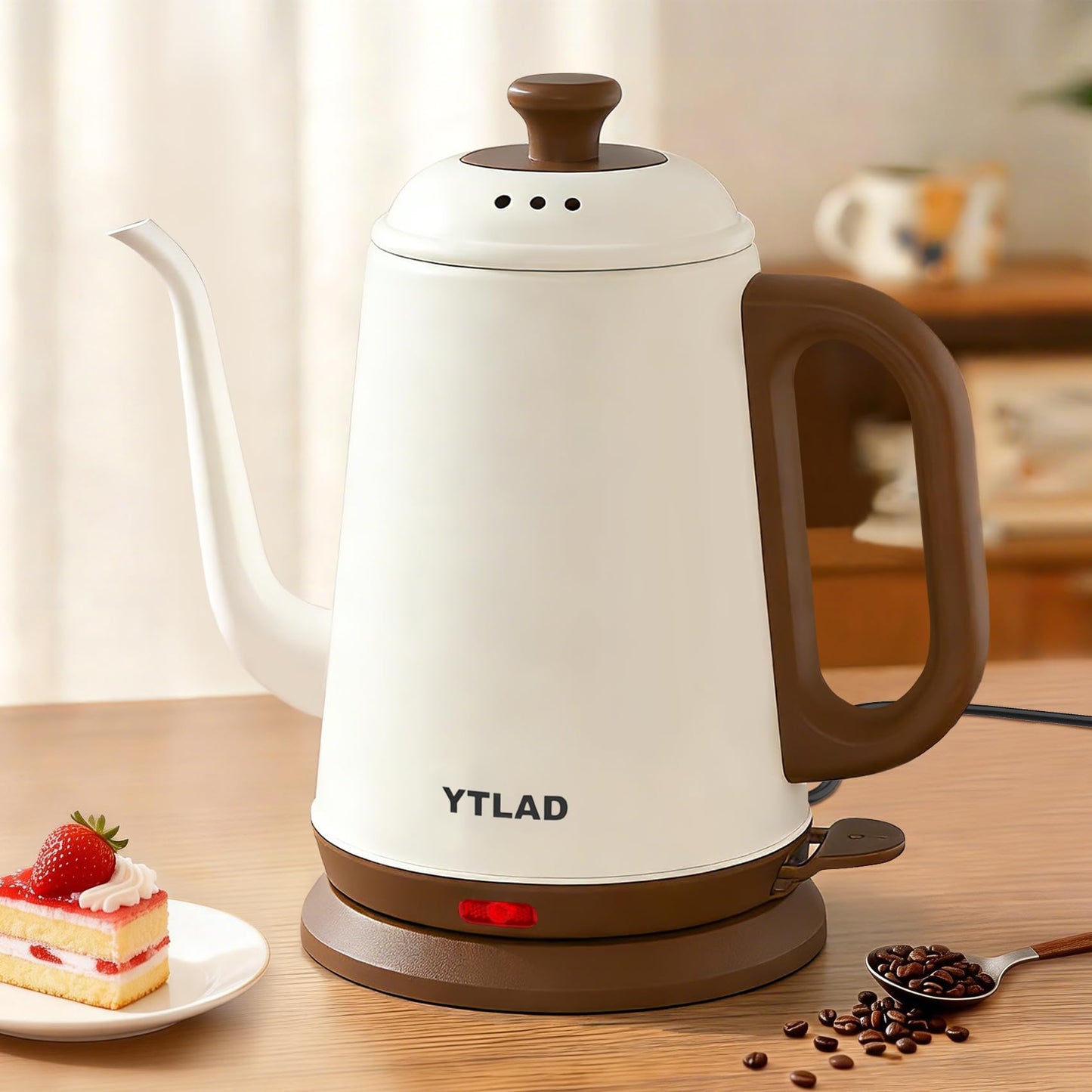 YTLAD Gooseneck Electric Kettle 1L, 1000W, Pour-Over Coffee & Tea