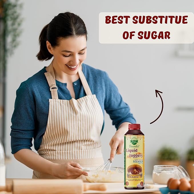 Danodia Foods LIQUID JAGGERY SYRUP (350g/0.77lb) | Natural Sweetener from Sugarcane | No Preservatives | Rich in Minerals | Alternative to Refined Sugar | Ideal for Beverages, Desserts & Traditional Recipes