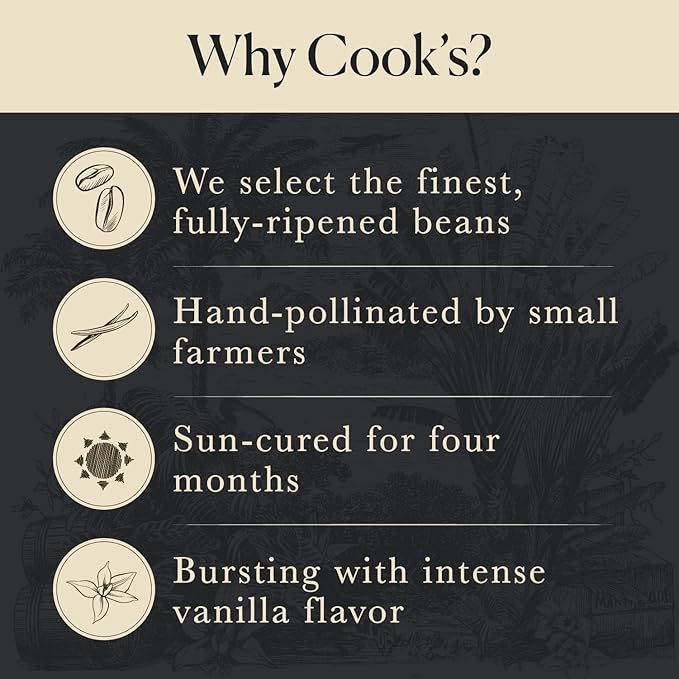 50 Organic Madagascar Whole Vanilla Beans, Grade A Vanilla Pods, Premium Vanilla Beans for Making Extract & Baking - Cook?™s
