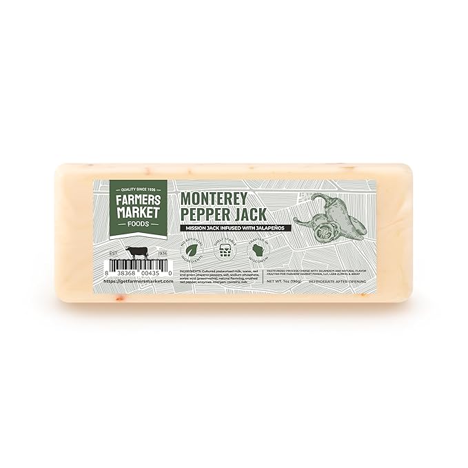 Farmers Market, Gluten Free, Keto, Paleo, Low Sodium, Zero Sugar, Wisconsin Cheese Gift Sets, 1-Pack, Monterey Pepper Jack