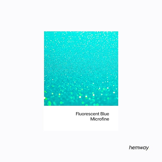 Hemway Premium Glitter Shaker - Fluorescent Blue | 125g Microfine Metallic Flake Sequins for Resin & Epoxy Crafts | Craft Supplies for Tumblers, Festival, Art