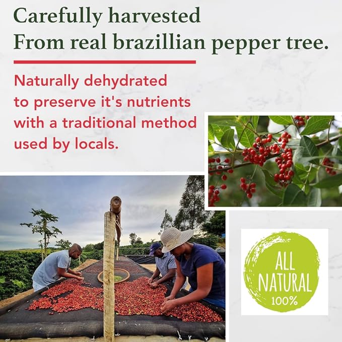 All Goods 4oz Pink Peppercorns, Brazilian Pepper Tree, Grinder Refill - Whole Pink Pepper Bulk, Fresh Peppers. Pimienta Roja.