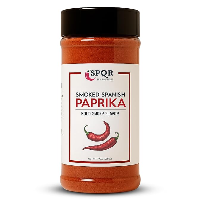 Smoked Paprika XL 7 Ounce Jar Gourmet Restaurant Grade Bold Smoky Spanish Paprika Flavor by SPQR Seasonings