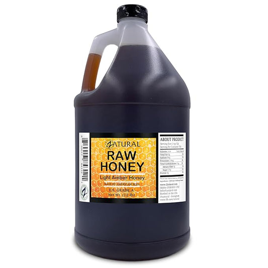 Zatural Honey Raw Fresh Air Idaho Grade A Light Amber Honey ~1 Gallon (12 Pound)