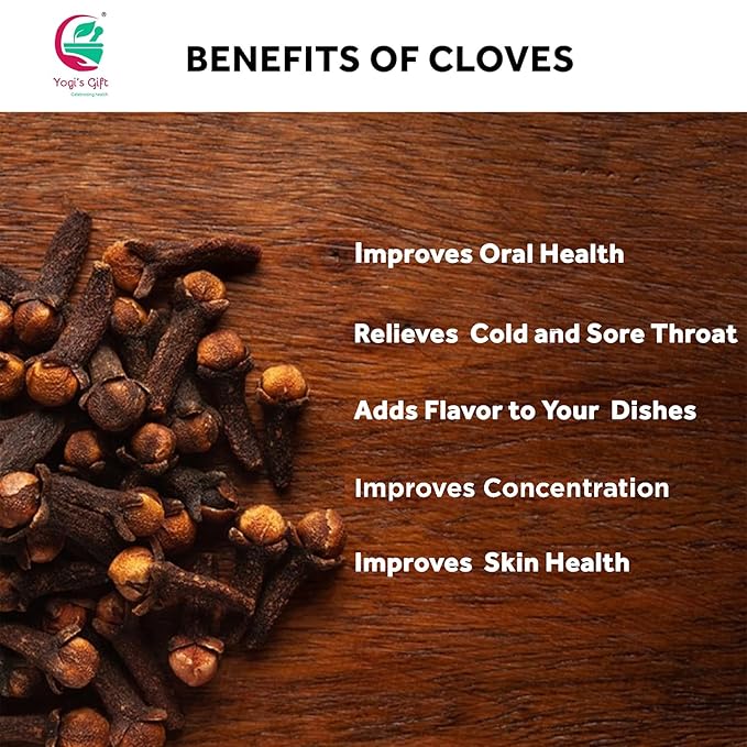 Cloves Whole 4 Oz | Fresh and Flavorful Hot Spice for Tea, Chai, Savory, Desserts and More | Whole Cloves for Oral Health | by Yogi?™s Gift®