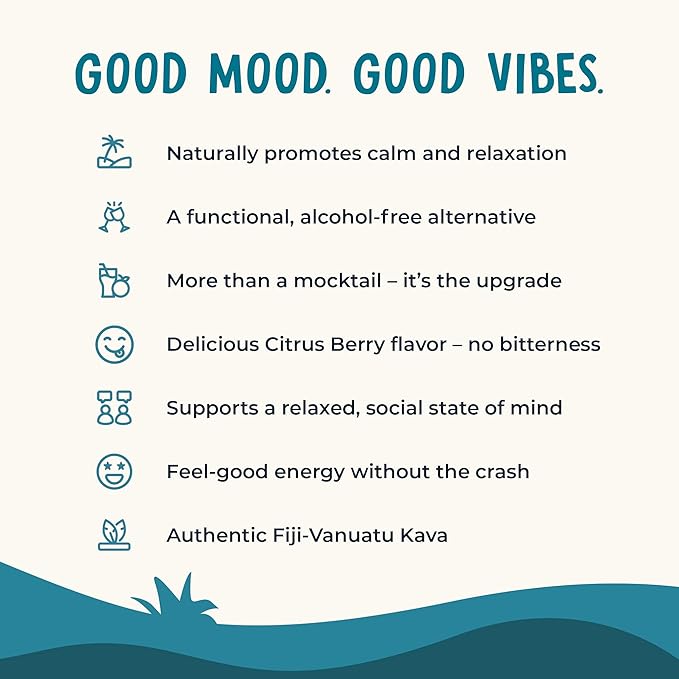 Citrus Berry Kava Drink Mix ??30 Pack for Natural Energy, Mood Support, Stress Relief & Nootropic Focus