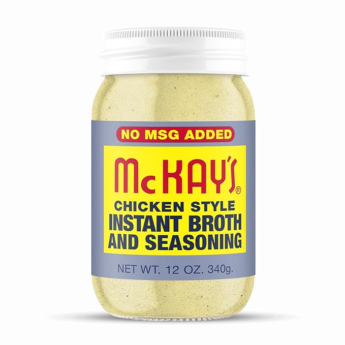 McKay's Chicken Flavored Soup Seasoning, Gluten Free, Vegetarian Instant Broth, Bullion Powdered Seasoning, Good on Meats, Veggies or in Soup! (No MSG Added Chicken, 1 Pack)