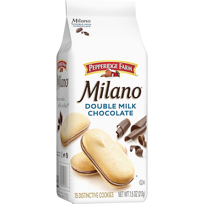 Pepperidge Farm Milano Double Milk Chocolate Cookies, 7.5 OZ Bag (15 Cookies)