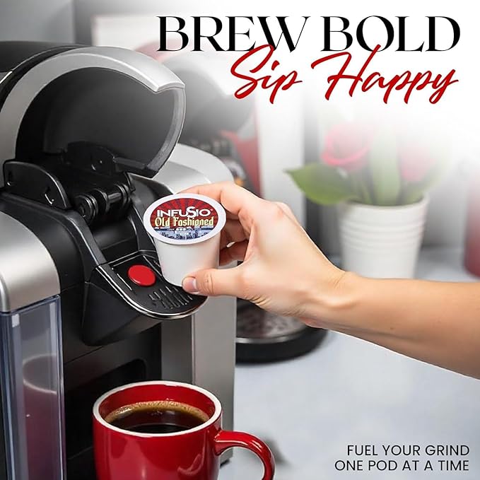 InfuSio Flavored Coffee Pods Variety Pack - 48 Count Flavored Medium Roast, 12 Curated Blends Inspired by Classic Cocktails, Compatible with Keurig K cups 2.0 Brewers
