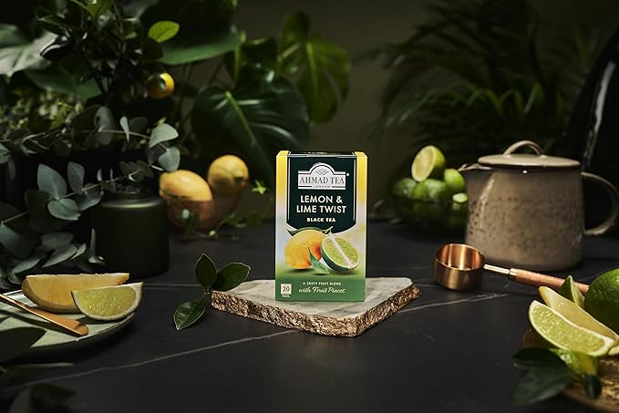 Ahmad Tea Lemon & Lime Twist Black Tea, 20-Count Boxes (Pack of 6)