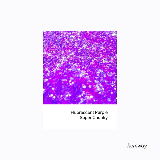 Hemway Premium Glitter Shaker - Fluorescent Purple | 115g Super Chunky Metallic Flake Sequins for Resin & Epoxy Crafts | Craft Supplies for Tumblers, Festival, Art