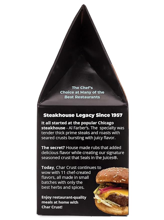 Char Crust Dry-Rub Seasoning All American Barbecue | BBQ Spice Blend for Ribs, Chicken, Pork, Burgers & Wings | All-in-One Seasoning Creates Signature Crust that Seals in Juices | 4 Ounce (Pack of 6)