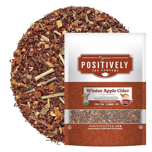 Organic Positively Tea Company, Winter Apple Cider Rooibos Tea, Loose Leaf, 16 Ounce