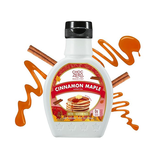ChocZero Cinnamon Maple Syrup ??Sugar-Free, Keto Friendly, High Fiber, Monk Fruit Sweetened, Low Carb, Gluten-Free, Vegan ??10.5oz