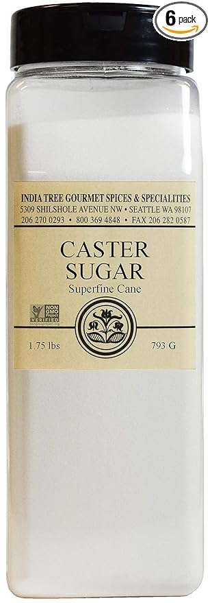 India Tree Superfine Caster Sugar, 1.75 lb | NonGMO, Gluten-Free Premium Baking & Dessert Cane Sugar