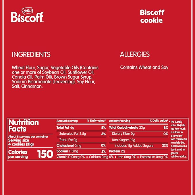 Lotus Biscoff Cookies, Caramelized Biscuit Cookies, 16 Cookies (Pack of 10), Non GMO + Vegan, 4.4 Ounce (Pack of 10), Snack Pack Size