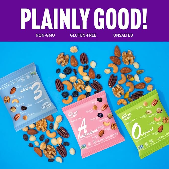Daily Gourmet Nuts - Energy Mix/Healthy Trail mix Individual Packs/Premium Nuts & Dry Fruit/Gluten-Free/Non-GMO/Nuts Individual Packs/Office Snacks / 48 Packs