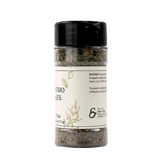 Olive & Vine Cilantro Flakes, Fresh & Zesty, For Tacos & Salsas, Rich Tradition, Authentic Taste, For Global Recipes (0.48 Ounce)