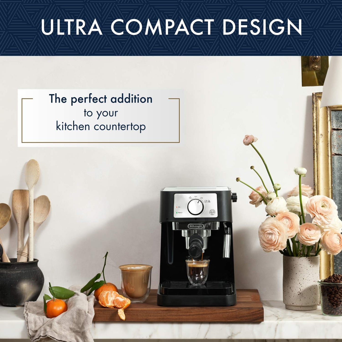 De'Longhi Stilosa Compact Manual Espresso Machine, Manual Milk Frother
