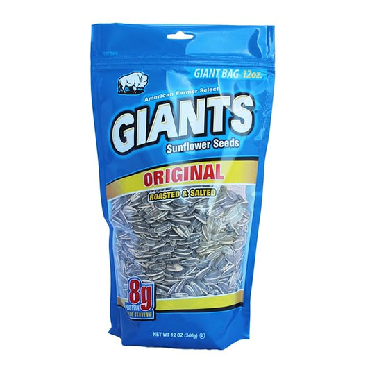 GIANTS Original Sunflower Seeds - Sunflower Seeds to Eat, Sunflower Seeds Bulk, Lightly Salted for Eating, Shelled, 8g Protein Per Serving - 12 oz Bag