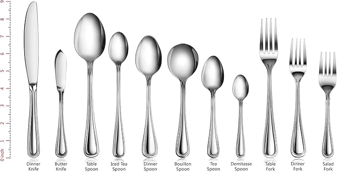 New Star Foodservice 58123 Slimline Pattern, 18/0 Stainless Steel, Dinner/Dessert Spoon, 7.25-Inch, Set of 12