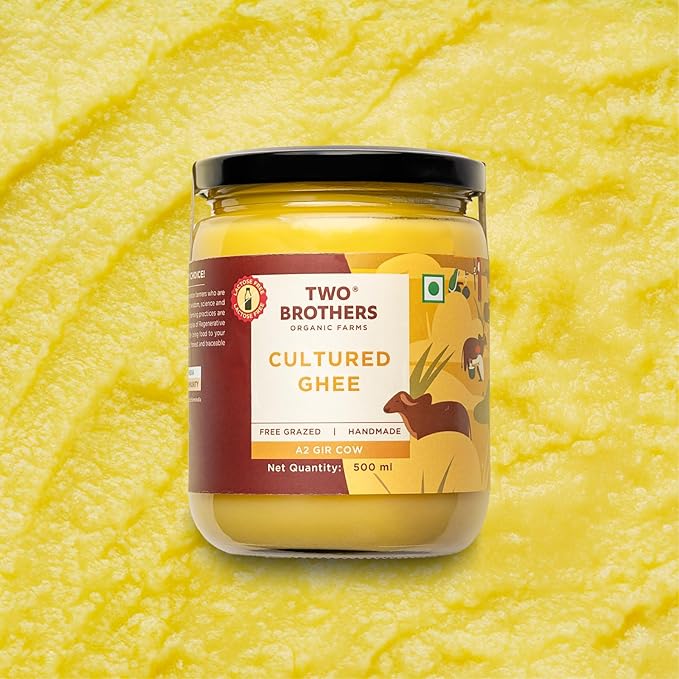 A2 Ghee Butter Organic Grass Fed from Gir Cow | Gut Friendly | Healthy Butter Alternative | Non-GMO, Lactose-Free, Keto Friendly ??16 Oz from Two Brothers Organic Farms