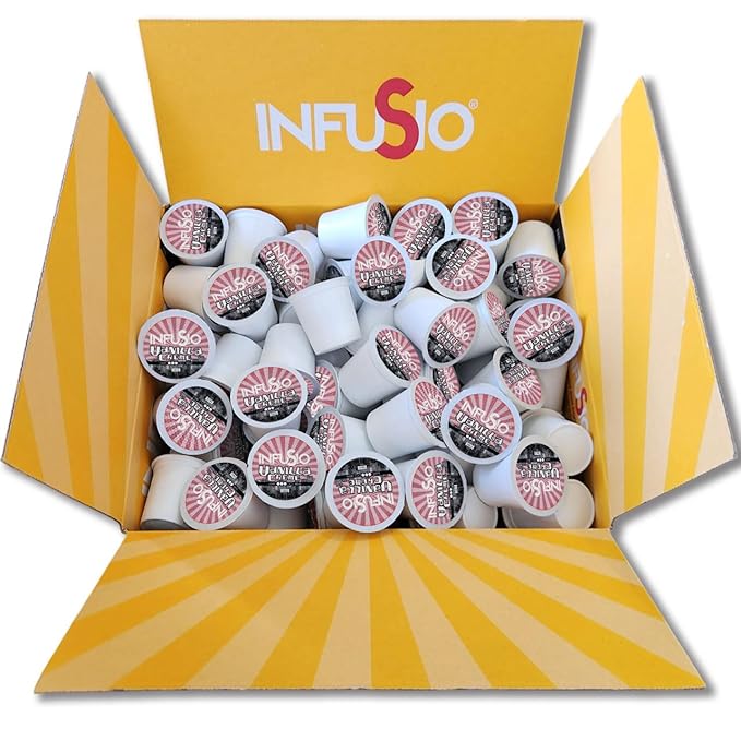 InfuSio Vanilla Cr챔me Medium Roast, 96 Count Pods for Keurig K-Cup Brewers, Compatible with 2.0, Premium Roasted Coffee