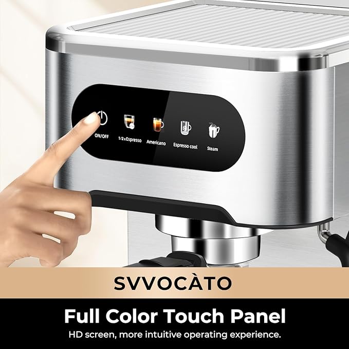 CHULUX Svvoc?ªto Hot & Cool Espresso Machine, 20 Bar Italian Pump, Professional Coffee Machine for Home Latte Cappuccino Espresso Maker, Full Color Touch Panel