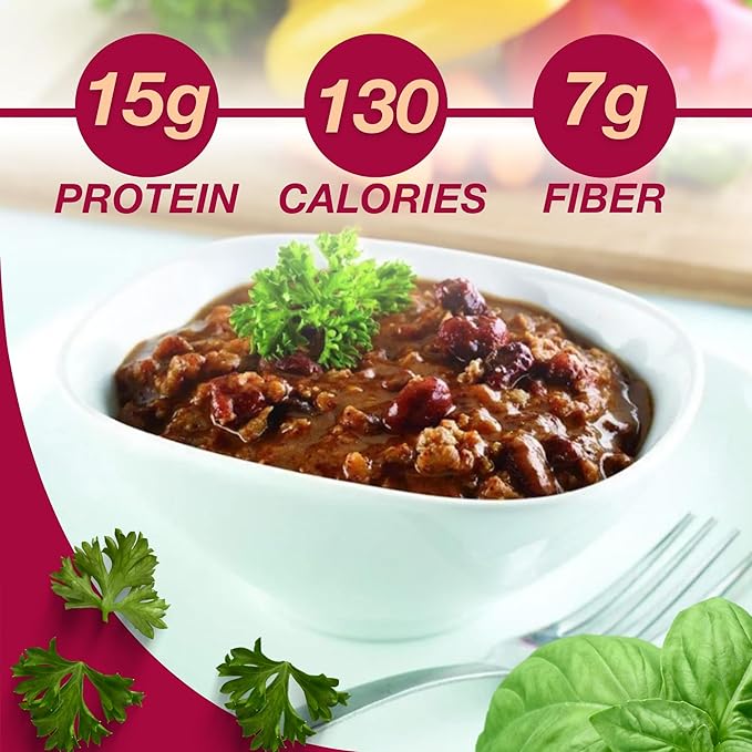 ProtiDIET High Protein Chili Mix - Gluten free, Low Fat, Flavorful Soy Protein Meal, Quick and Easy-to-Prepare Guilt Free Nourishing Meal Mix - 7 Servings Per Box