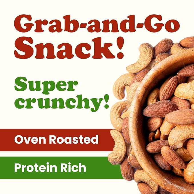 Food to Live - Dry Roasted Almonds and Cashews Mix, 2 Pounds ??Unsalted Oven Roasted Nuts, Protein Rich Trail Mix, Healthy Vegan Snack, No Oil Added