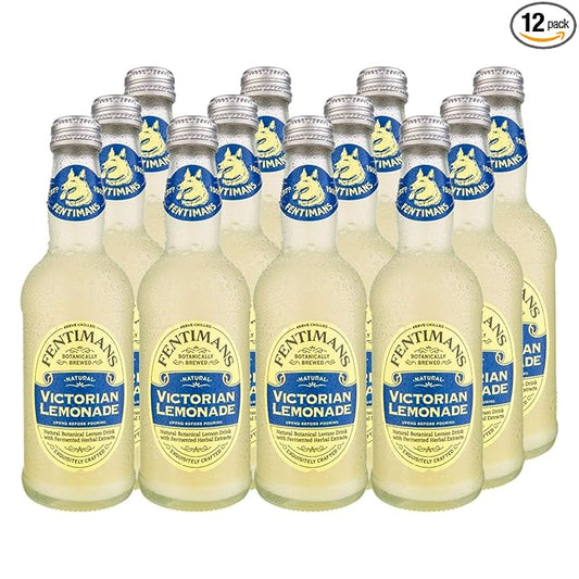 Fentimans Sparkling Victorian Lemonade - Lemon Sparkling Water, Great Over Ice or as Mixer, All Natural Ingredients, Craft Soda, Botanically Brewed - 9.3 Fl Oz (Pack of 12)