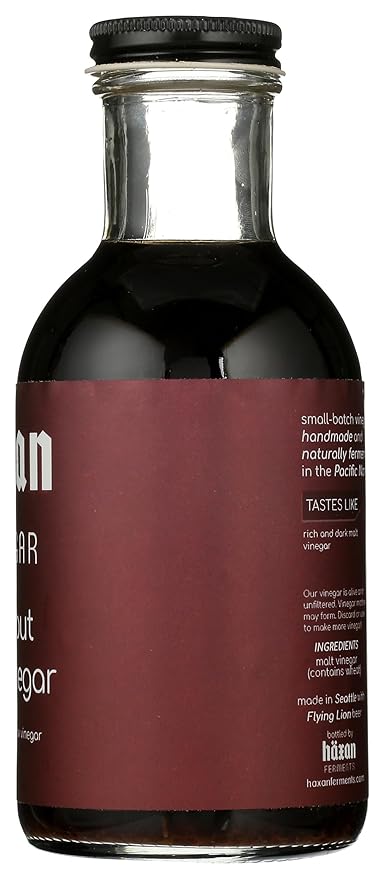 Haxan Ferments Rye Stout Beer Vinegar ??Crafted with American Rye Stout from Flying Lion Brewery ??Rich, Nutty Flavor for BBQ Sauce, Fish & Chips, Roasted Potatoes, Stews, and Salad Dressings ??100% Natural