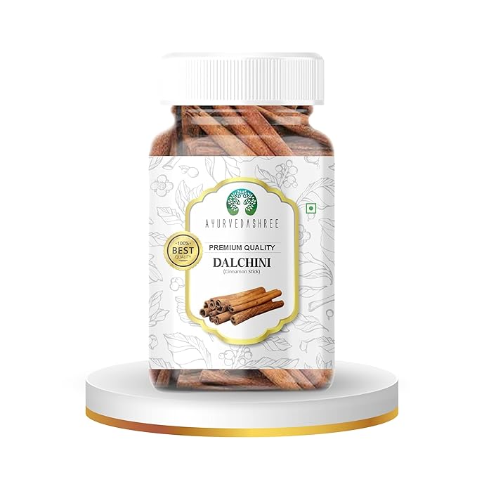 AYURVEDASHREE Cinnamon Sticks 70gm PET Jar | All Natural | Vegan | No Colors | NON-GMO | Round sticks | Dalchini