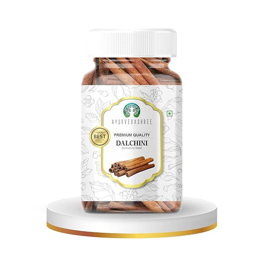 AYURVEDASHREE Cinnamon Sticks 70gm PET Jar | All Natural | Vegan | No Colors | NON-GMO | Round sticks | Dalchini