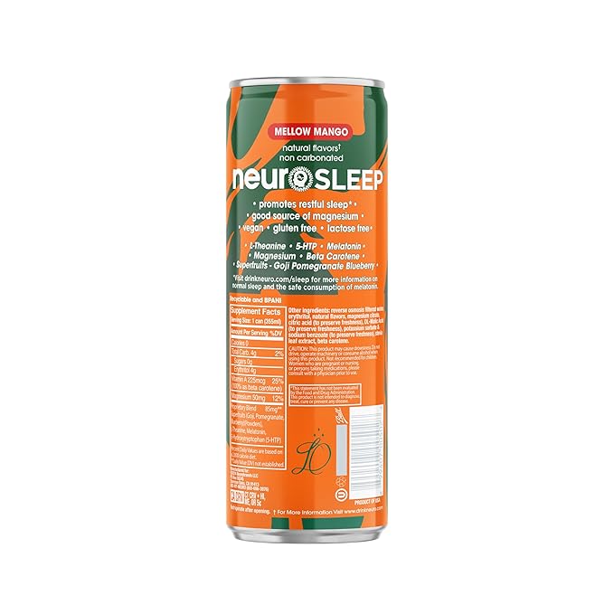 Neuro Sleep Mellow Mango, 12 Fl Oz Can (Pack of 12)