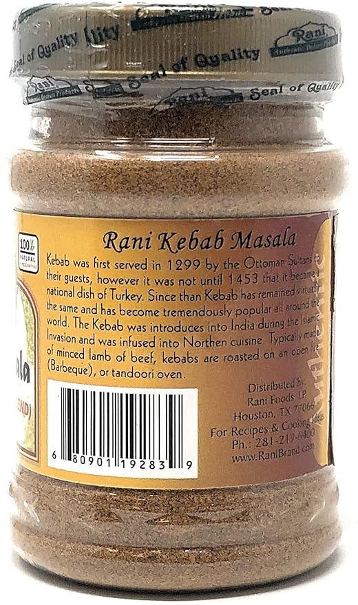 Rani Kebab Masala Indian Spice Blend for Meat Dishes 3oz (85g) PET Jar ~ All Natural, Salt-Free | Vegan | No Colors | Gluten Friendly | NON-GMO | Indian Origin