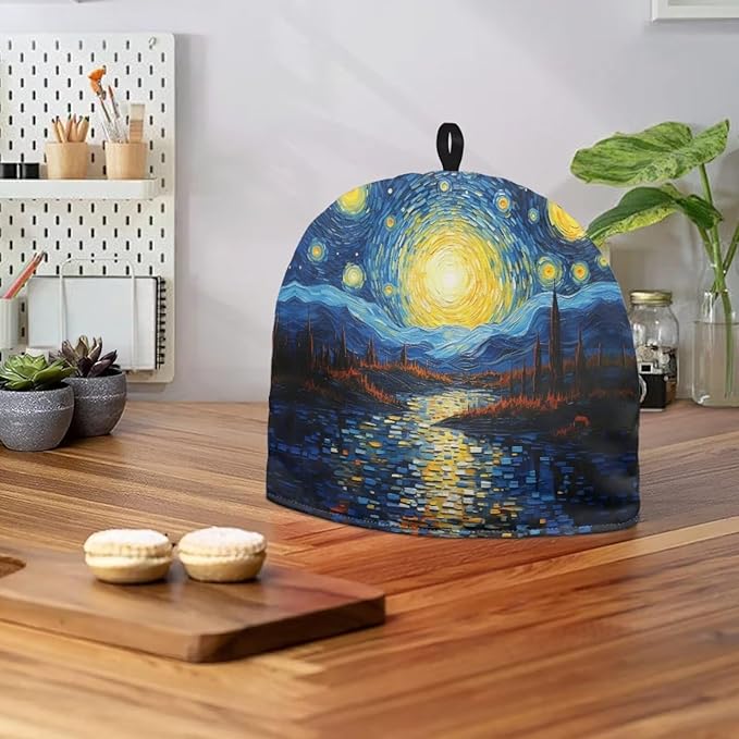 Generic Hudotybom Oil Painting Tea Cozy for Teapot Insulated Large Teapot Cover to Keep Warm Tea Kettle Cover Machine Washable Coffee Pot Cloth Covers Kitchen Home Decorations, CZA49