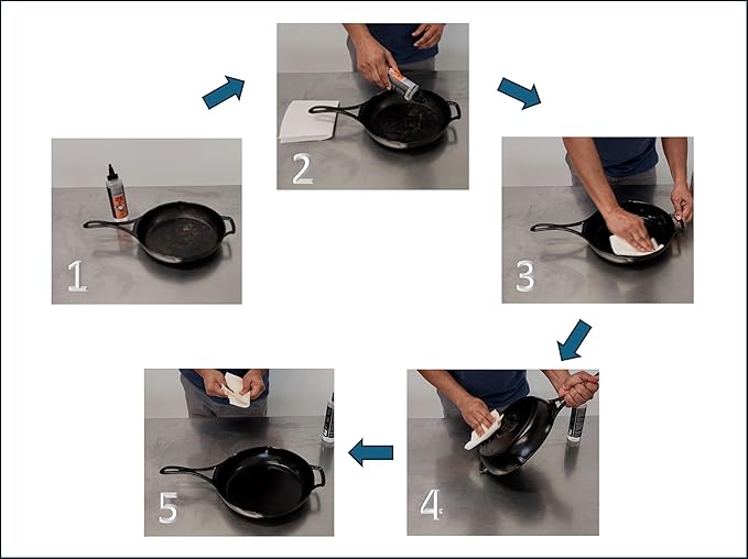 Verdana Cast Iron Seasoning Oil – 8 Fl Oz - Organic, Food Grade, Kosher, Non-GMO - Coconut Derived – Cleans, Conditions & Prevents Rust – No Mineral Oil – For Skillet, Grill, Pan