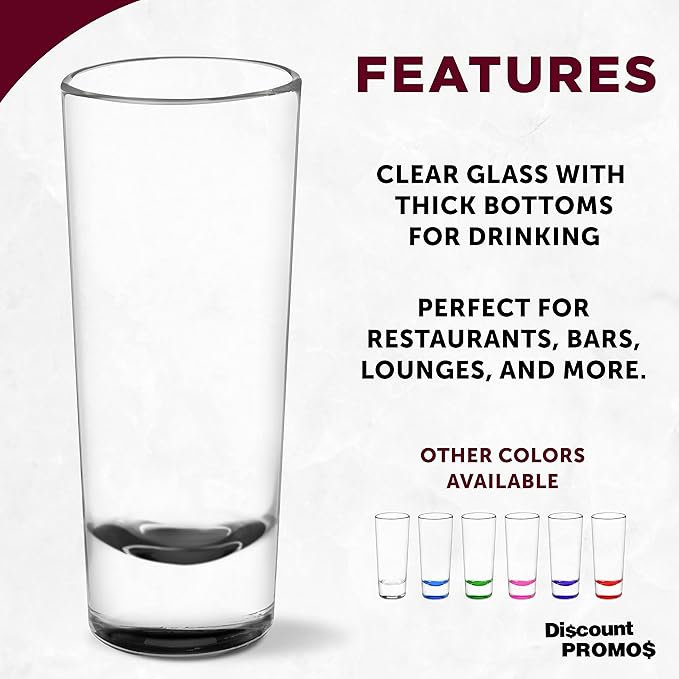 DISCOUNT PROMOS Cordial Shooter Shot Glasses 2 oz. Set of 10, Bulk Pack - Great for Birthdays, Parties, Indoor & Outdoor Events - Black