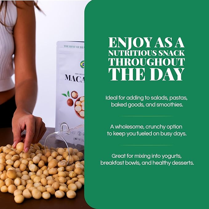 Macadamia Nuts Kit 48 oz, Stand Up Pouch – Rich in Omega 3, Vitamins and Minerals – Natural Source of Skin and Well Being – Lightly Salted – Brazilian Natural Company