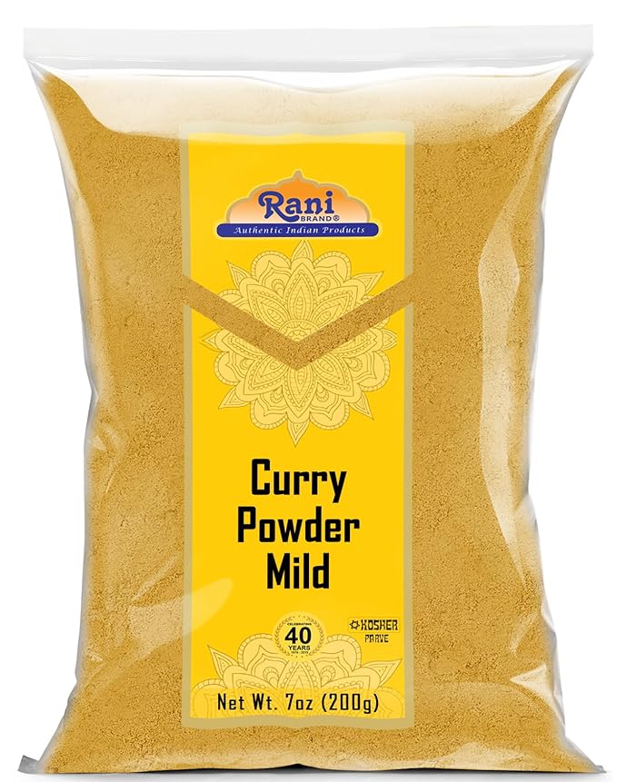 Rani Curry Powder Mild (10-Spice Authentic Indian Blend) 7oz (200g) ~ All Natural | Salt-Free | NO Chili or Peppers | Vegan | No Colors | Gluten Friendly | NON-GMO | Indian Origin