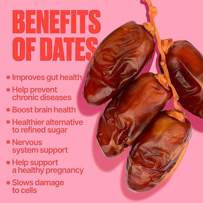 SIBZ Date Bites Goji Berry & Chia Seed - All Natural, Gluten Free, Non GMO, Plant Based, No Added Sugar (2.1oz, Pack of 8)